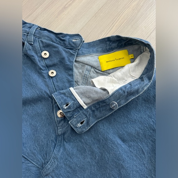 MARQUES'ALMEIDA Asymmetric Frayed Denim Mini Skirt Size UK 6 US 2 - Picture 9 of 16